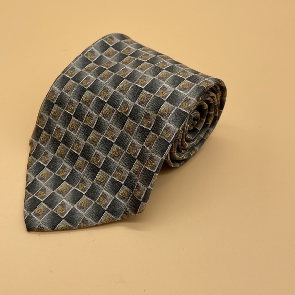 Jimmy V. Mens Neck Tie 100%‎ Silk Darryl Strawberry Collection Three Geometric - Picture 1 of 7